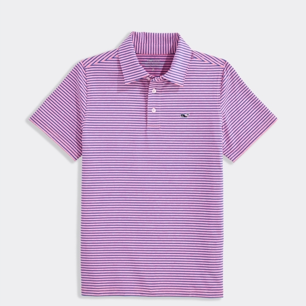 Vineyard Vines Performance Bradley Stripe Sankaty Polo